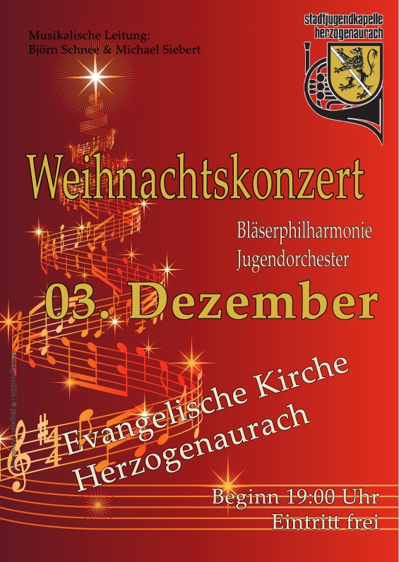 Weihnachtskonzert Bläserphilharmonie und Jugendorchester
