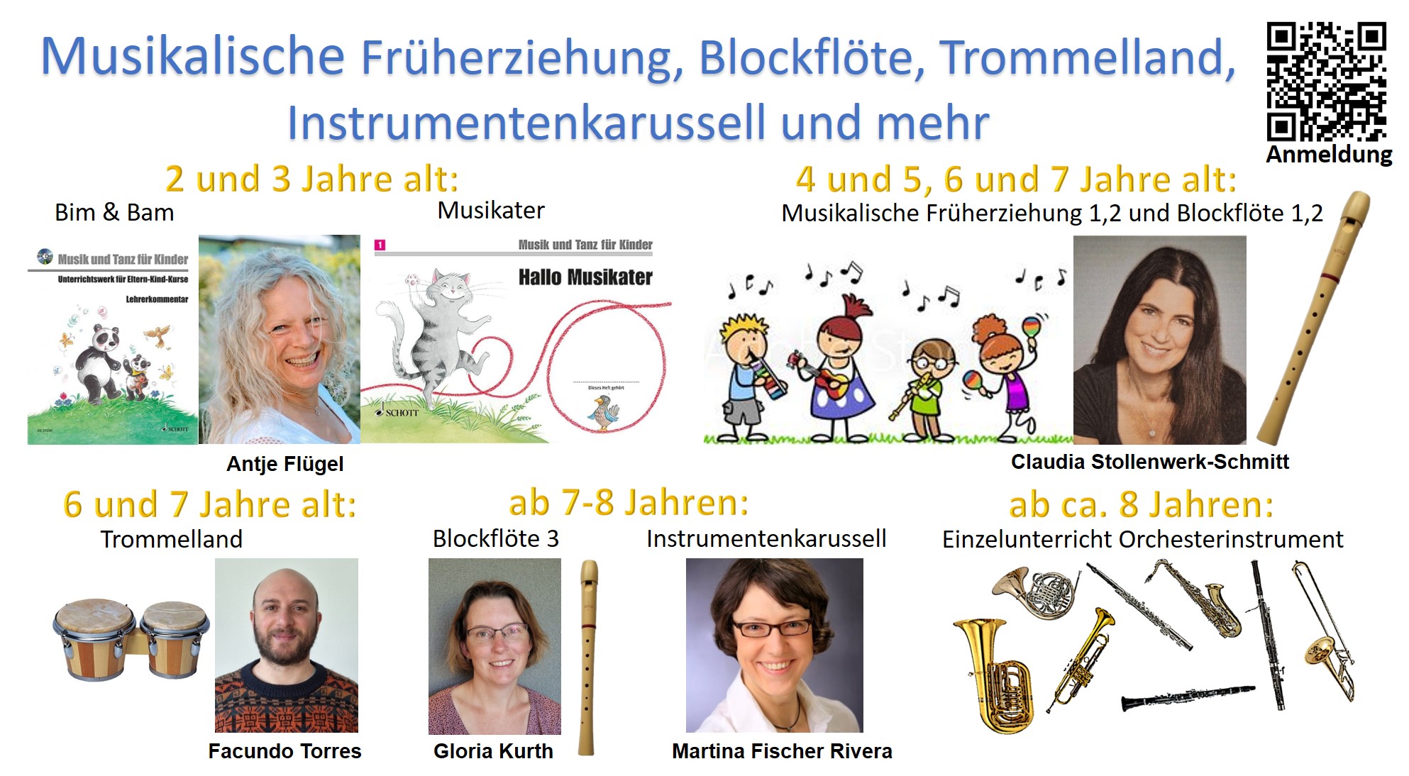 Anmeldung für Musikalische Früherziehung und Unterricht ab September 2025