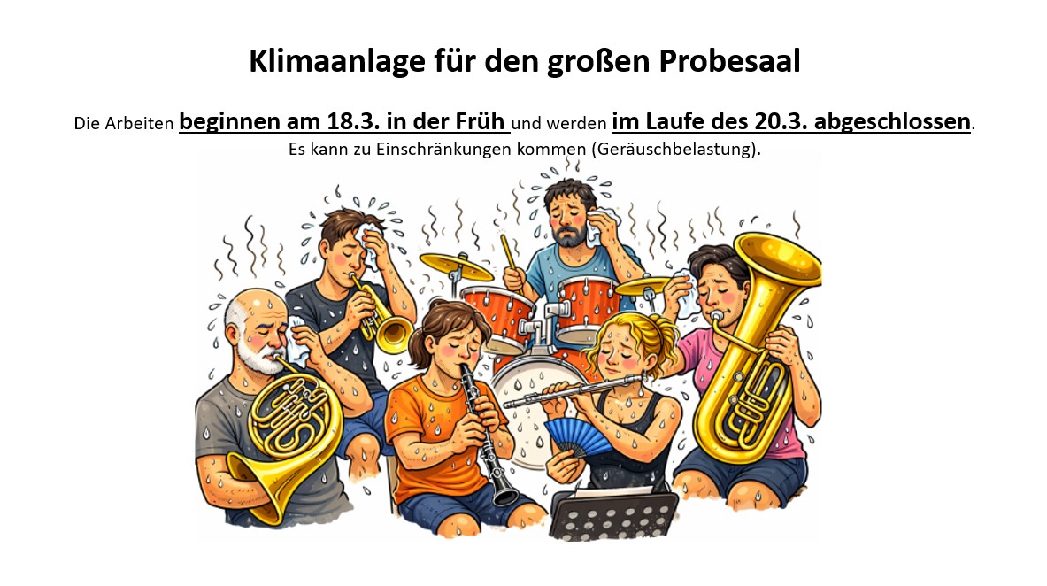 Klimatisierung Probesaal – verschoben